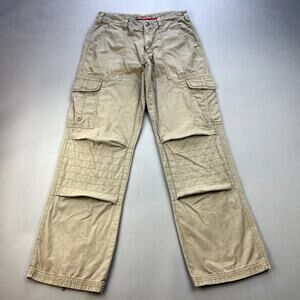 Vintage Caffeine Pants Cargo Womens 30x30 Tan Chino Double Knee Rave Baggy y2k